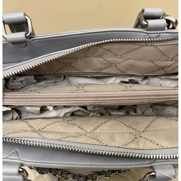 NWT STEVE MADDEN BLISHA SATCHEL CROSSBODY HAND BAG FOG TIK TOK VIRAL TRENDY - Picture 7 of 7